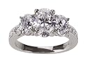 Platinum Oval Cut 3-Stone Diamond Ring (GIA Certified 1.62 ct center, 3.18 cttw, D Color, SI1 Clarity), Size 6