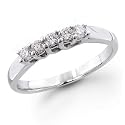 14K White Gold 1/4 ctw. Five - Stone Diamond Wedding / Anniversary Band (G-H;SI1-2)