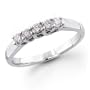 14K White Gold 1/4 ctw. Five - Stone Diamond Wedding / Anniversary Band (I-J;I1-2) Size 7