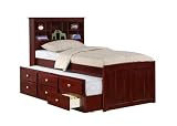 Twin Mission Captains Cappucino Bookcase Trundle Bed