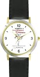 Habit 3 - Put First Thing's First, Prioritize (Spanish Text) - DELUXE TWO-TONE WATCH from THE 7 HABITS - WATCH COLLECTION BY WATCHBUDDY&reg; - Arabic Numbers - Black Leather Strap-Size-Children's Size-Small ( Boy's Size & Girl's Size )