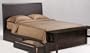Coriander Eastern King Platform Bed w/ Dark Chocolate Finish + 2-Drawer Set & Footboard Bench