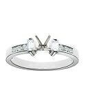 14k White Gold Prong Set Baguette Diamond Engagement Ring Setting (1/3 ct tw, I, I1)