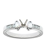 14k White Gold Prong Set Baguette Diamond Engagement Ring Setting (1/3 ct tw, I, I1)
