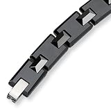 Black Plated Polished Tungsten Carbide Bracelet - 8.5 Inches