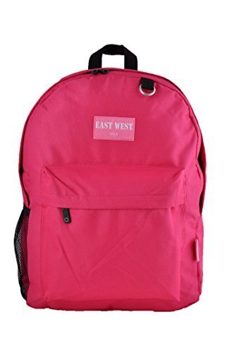 East West U.S.A Simple Student School Book Bag, Hot Pink