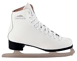 Lake Placid Leather Lined Figure Ice Skates - White - UK8