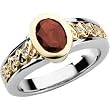 14K Two-Tone Gold Mozambique Garnet and Diamond Ring