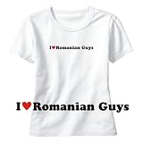 T-Shirt Woman White  I Love Romanian Guys  Romania Country