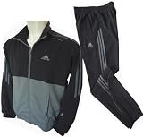 413ASCpHeeL. SL160  Mens Adidas 3S Clima Black Tracksuit Jacket & Pants