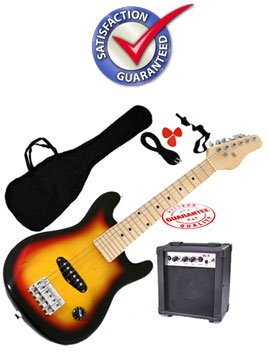 Fever ST01-SB Kids 30-Inch Electric Guitar Package 1/4 Size, Sunburst On Sale