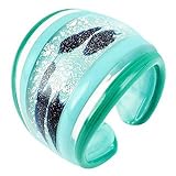 Antica Murrina Cuba - Turquoise and Green Murano Glass Ring