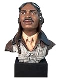 African American Statue Classic Tuskegee Airman Bust, 11.5 inches H
