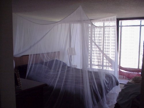 mosquito net canopy bed Shenzhen Four Point Bed Canopy - Ivory