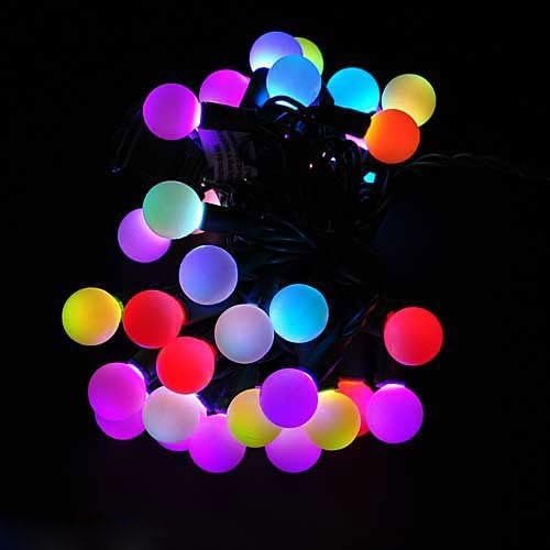 Uhod®Xmas Lights leder-50 RGB Ball LED Color Changing and Round Ball Decorative String Lights for Bedroom, Christmas, Holiday, Party, Garden(multi Colour) (5m 50 Leds)