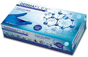 DermaFlex Nitrile Exam Glove, Latex Free, Powder Free, 9.5" Length, 3.5 mils - X-SMALL