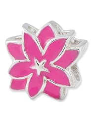Sterling Silver Reflections Pink Enameled Flower Bead