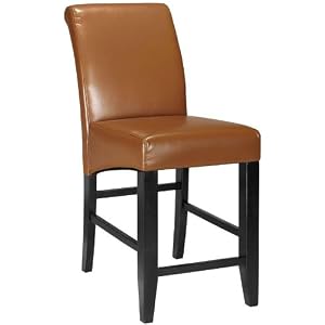 Parsons Rolled - back Leather Counter Stool, 41H, ESPRESSO