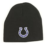 Indianapolis Colts Uncuffed Embroidered Logo Winter Knit Beanie Hat - Black