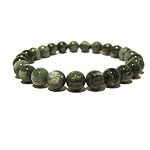 Seraphinite Bracelet 01 Stretch 8mm Feathered Green Round Gemstone