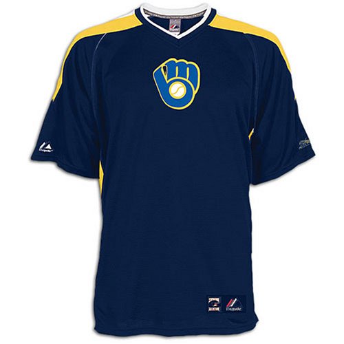 Milwaukee Brewers Blue Cooperstown V-Neck Jersey