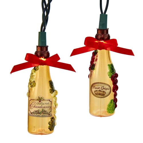 Kurt Adler UL 10-Light Wine Bottle with Decal Light Set