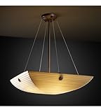 IMAGE OF PNA-9662-25-SAWT-DBRZ-F6 - Justice Design Group Porcelina 24in Pendant Bowl w/ CONCENTRIC CIRCLES FINIALS in Dark Bronze PNA-9662-25-SAWT-DBRZ-F6