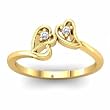14K Yellow Gold Diamond Heart Promise Ring - 0.04 Ct.