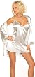 Sexy Lingerie Sleepwear Set - White Charmeuse Babydoll and Robe