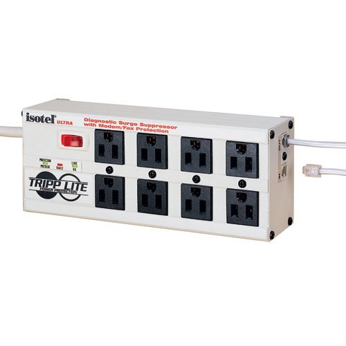 Tripp Lite ISOTEL8ULTRA 8-Outlet ISOTEL Surge Protector (3840 Joules, Tel/DSL)