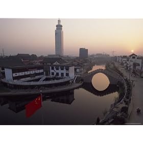 Huitong Grand Canal, Dawn View of Downtown Jining City, Shandong Province, China Photographic Poster Print by James L. Stanfield, 40x30