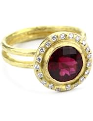 Julieli "Metaform" 18k Gold Red Tourmaline and Diamond Mix and Match Ring