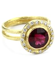 Julieli "Metaform" 18k Gold Red Tourmaline and Diamond Mix and Match Ring