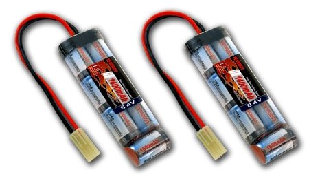 2 pcs Tenergy 8.4V 1600mAh NiMH Flat Battery Packs for Airsoft Guns