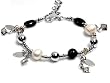 Silver Stone Bracelet Italian Beads, Size: 8"
