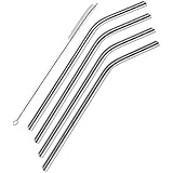 SipWell Extra Long Stainless Steel Drinking Straws Set of 4, Free Cleaning Brush Included. For Yeti or other brand Tumblers. Fits 20 oz & 30 oz Tumbler Rambler Cup. SipWell Brand, NOT YETI.
