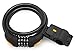 MEETLOCKS® Combination Coiled Cable Lock, Dia.12mmx5 Feet(L) Cable With A Free Charge Easy-fix Bracket, Fits For The Stem Of Dia.26-40mm