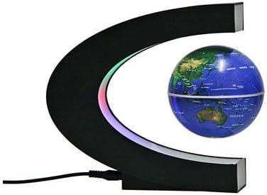 AnnyMart Magnetic Levitation Floating World Map Globe with LED Lights for Learning Education Teaching Demo Home Office Desk Decoration Business Festival Gifts (Green/Blue Globe)