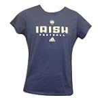Notre Dame Fighting Irish Womens Navy Irish Football Crew T-Shirt
