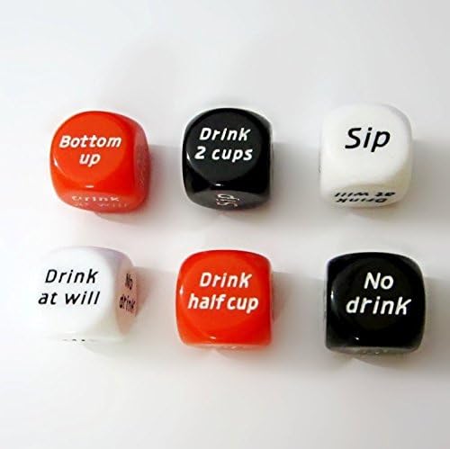 White &amp; Black &amp; Red English Dice Keychain / Creative / Screen / Dice (set of 6)