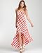 Remy Hi-lo Striped Halter Dress - HIBISCUS/WHITE (S)