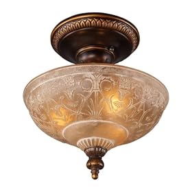 Restoration - 3 Light Vintage Semi Flush Mount Ceiling Lighting Fixture - Antique Golden... by Landmark