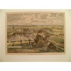 Hademarschen. (Theod. Storms Wohnort). Kolor. Holzstich um 1880 nach Hans Olde. 15 x 21,7 cm. Unter Passepartout.