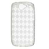 Premium Flexi Crystal Plastic Skin Snap-on Case for Google Nexus One 1 - Clear Diamond Checkers Plaid Print