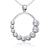 Inspired Journey: Sterling Silver with CZ Diamond Hoop Journey Pendant