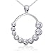 Inspired Journey: Sterling Silver with CZ Diamond Hoop Journey Pendant