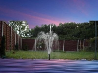 Solar Rock Battery Day Night ALL YEAR FOUNTAIN Pond Water 100cm