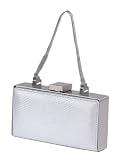 Silver Lizard Finish Leather Evening Bag
