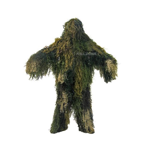 KillZone Ghillie Suit 3 Piece Woodland Camo for Paintball, Airsoft, Hunting XL 7C