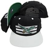 Philadelphia Eagles Black/Grey Two Tone Snapback Adjustable Plastic Snap Back Hat / Cap
